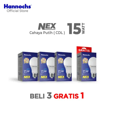 Hannochs Lampu Bohlam NEX 15W Cahaya Putih Paket isi 4pcs
