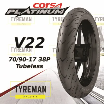 TAYAR MOTOSIKAL CORSA Platinum V22 70/90-17 80/90-17 (LC135WAVE) (2024)