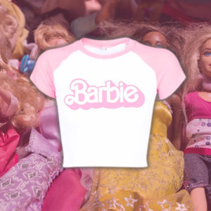 QR - RG OOTD PAKAIAN WANITA LENGAN PENDEK / Crop Top Wanita BARBIE TONE (LD 88 P 40) / KAOS WANITA VIRAL