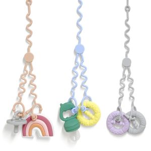 WEIYA Portable Silicon  Anti-drop Chain Adjustable Safety Pacifier Holder Clips Useful Double Head Hanging Rope Anti Loss Belt Infant