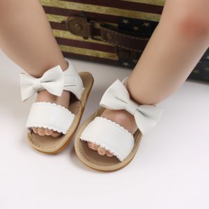 Baby Sandals For Baby Girls White Baptism Newborn Walking Soft Sole Toddler Shoes Summer Walker Baby Shoes