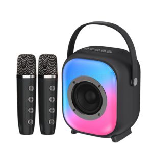 Mini Portable Speaker Karaoke Bluetooth Speaker Wireless Dual Microphone Speaker Stereo Home Party Ktv Device