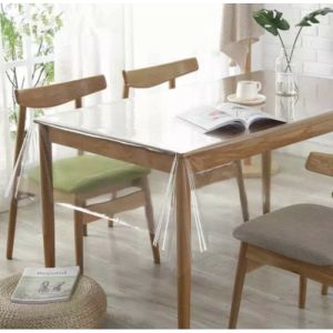 taplak meja makan kantor anti air tebal transparant plastik mika bening meteran mudah di bersihkan