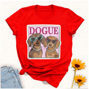 [Local Stock] HBESTY  Cartoon Dog Print Crew Neck Short Sleeve T Shirt for Women Men Summer Casual Harajuku Aesthetic Clothes Y2k Top Graphic T Shirts