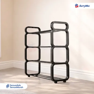 Rak Sepatu Sandal Susun 4 Tingkat Plastik ASTER Modern Minimalis Portable Bongkar Pasang Serbaguna