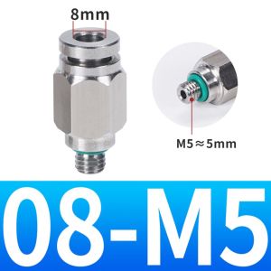 NOBLELUX Stainless Steel Pneumatic Quick Connector Straight External Thread Pneumatic Air Fitting Push in Connect Quick Release Tube Connector Pneumatic Systems