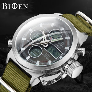 BIDEN Jam Tangan Pria Original Tahan Air Multi Fungsi Pria Dial Quartz Analog Kasual Olahraga Tampilan Tanggal Chronograph