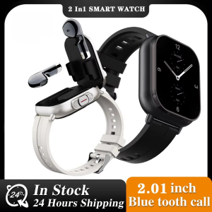 HL TWS Earphone Smartwatch 2.01" Headset 2 in 1 Smart Watch BT Call Blue Tooth Headphones Watches Heart Rate Sport Fitness Bracelet
