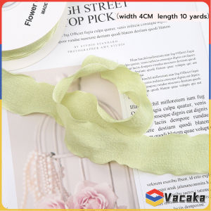 Vacaka Ruffle Ribbons 10 Yards Wrinkled Wave Edge Ribbon for Bridal Bouquets Gifts Wrapping Wedding Decor