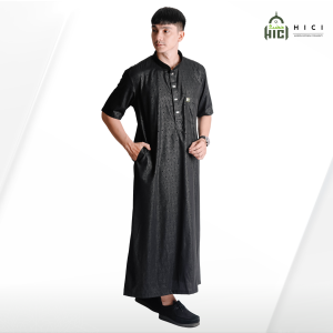 HICI Jubah Gamis Sengon Motif Embos Lengan Pendek tersedia 2 warna