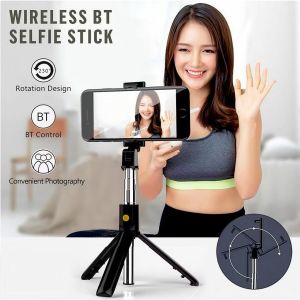 K07 3 In 1 Tongkat Tongsis Wireless Bluetooth Remote Selfie Stick Tripod Monopod HP Gimbal Stabilizier Video Konten Unboxing