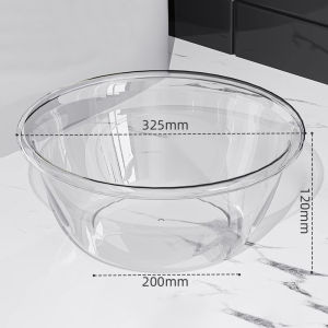 Homenhome Household thickening and deepening transparent plastic washbasin creative dormitory portable washing storage basket