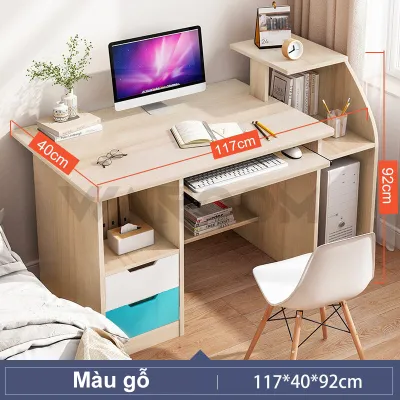 HOME Bàn làm việc học 2 hộc tủ bàn học Nội Thất 5C hiện đại tập Chất Liệu Gỗ MDF Cao Cấp mặt gỗ MDF dày 15mm