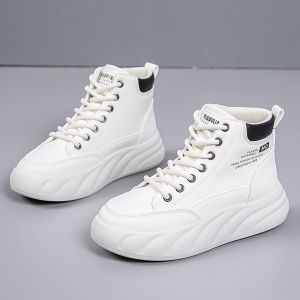 Ielgy 2024 Giày thường ngày đế dày màu trắng cao áo thời trang mới cho Nữ Giày trượt ván học sinh chống trượt