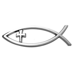 Savior Ichthys Fish Car Stickers Self Adhesive Designs Religious Car Window Sticker for Window Laptops & Luggage