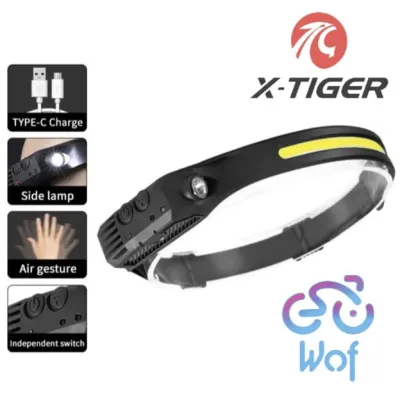 X-TIGERN-TD-040MultifunctionSensorHeadlampCOBLampuSenterKepala X-TIGERN-TD-040MultifunctionSensorHeadlampLEDLamp FlashlightUSBChargeableHeadTorch5Lighting ModesHeadLightBuilt-inBattery