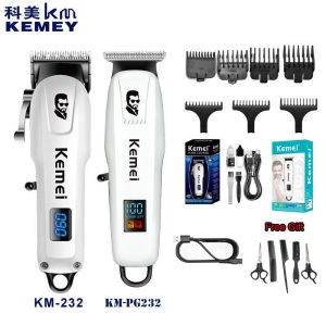 Kemei Hair Clipper Professional LCD Mens Electric Hair Clipper Rechargeable Shaver Cordless Hair Trimmer Adjustable Wireless Hair Clipper KM-232
