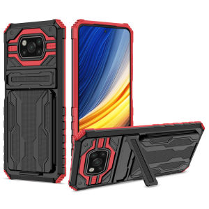 Armor Hard PC Silicone Kickstand Funda For Poco X3 Pro NFC PocoX3 Poko Little X3NFC X3Pro Case Shockproof Card Slot Back Cover