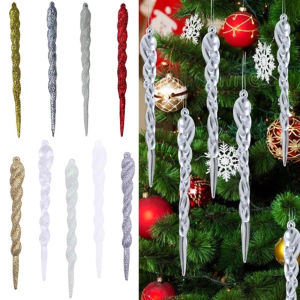 12Pcs/Pack Christmas Simulation Icicle Ornaments Christmas Tree Decoration Hanging Fake Ice Pendant