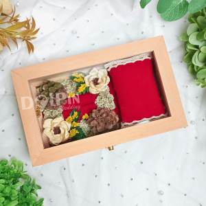 Kotak Kayu Hiasan Rustic untuk tempat Perhiasan Cincin dan Gelang Mahar atau Seserahan Pernikahan - KKGC RUSTIC