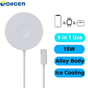 INOVAGEN 3 in 1 Fast 15W Wireless Magsafe Charging Pad10W15W Fast Charging Station Suit For PhoneEarbudsWatchDesk C Port Charging Dock