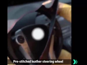 Wevdn Genuine Leather Steering Wheel Cover Stitch on Wrap DIY Sewing Steering Wheel Protector 15 Inch Breathable Non-Slip Steering Wheel Protector Car Accessories (Black Full Hole)