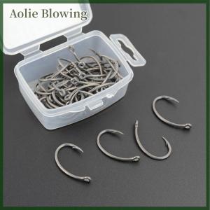 Aolie Hirisi 50pcs Boxed Teflon Hooks Barbed Multi-Type Hooks Carp Hooks Fishing Tackle