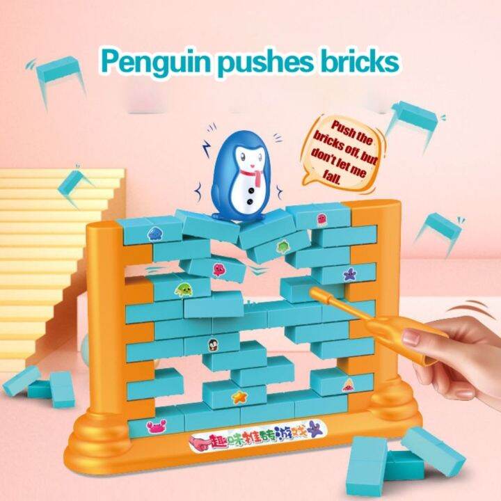 GALLOWAY Demolish Wall Penguin Push Wall Board Game Penguin Plastic