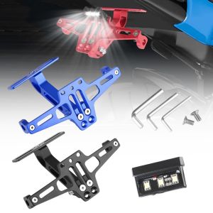 ELITEDEALSHUB Universal Motorcycle License Number Plate CNC Adjustable License Plate Bracket Rear Mount Turn Signal Lamp Holder Motorcycle Modification
