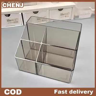 CHENJ Acrylic trong suốt Máy tính để bàn văn phòng phẩm lưu trữ hộp công suất lớn mảnh vỡ phân chia lưu trữ hộp bàn lưu trữ Kệ tổ chức hộp