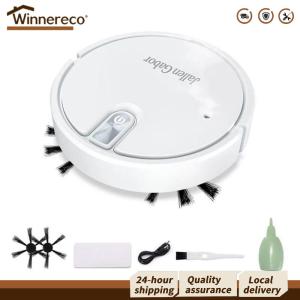 [Winnereco Flagship Mall]Smart Robot Vacuum Cleaner Rechargeable Household Cleaner with Suction for Hard Floor Pet Hair Carpet