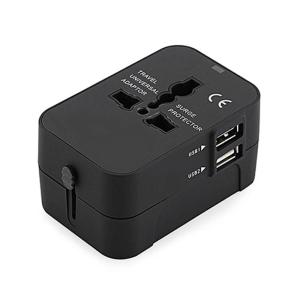 Universal Travel Adapter with Dual USB Ports 2.1A High-Speed Charging Universal Plug Type Portable Power Converter for Worldwide Use