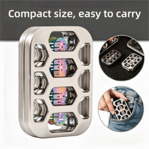 GENENIC ic Fidget Spinner Metal Hollow Fidget Slider Toy Fingertip Toy Portable Push Card Toy Gifts