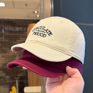 MINFEN Polyester Sports Baseball Cap Letters Adjustable Vintage Duck Tongue Cap Simple Retro Sun Protection Outdoor Letters Baseball Hat