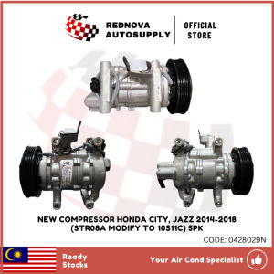 🔥1 MONTH WARRANTY🔥NEW COMPRESSOR HONDA CITY JAZZ 2014-2018 (STR08A MODIFY TO 10S11C) 5PK AIRCOND COMPRESSOR