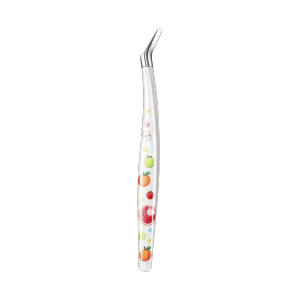JING Stainless Steel Scrapbook Tweezers Curved Tip Glitter Resin Handle Curved Tip Tweezers Handmade Tool Fine Point Craft Tweezers DIY Craft