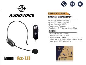 Mic Audiovoice AZ-1H / AZ 1H Microphone Wireless Headset Original