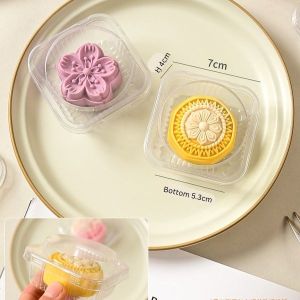 Disposable Clear/Transparent Mooncake Plastic Tray With Lid Box Mung Bean Cake Packing l 透明款月饼盒托套装