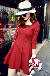 CFBOUTIQUE Premium Korea Style 3/4 Sleeve Skater Dress