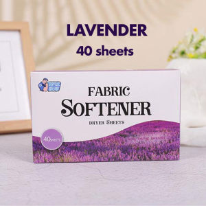 [SG Stock] Fabric Softener Sheet Laundry Dryer Sheet Reduce Static De-Wrinkles Lavender Freshener 40 Sheets