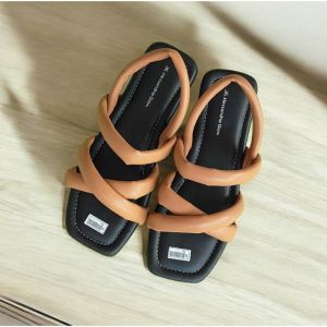 AG - Sepatu Sandal Wanita Flat LUSI Model Silang dua Tali Strap Belakang Teplek