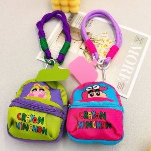 Anime Crayon Shin-Chan Bag Mobile Phone Lanyard Wallet Storage Bag Anti Throwing Wrist Strap Cartoon Gifts for Kids Bag