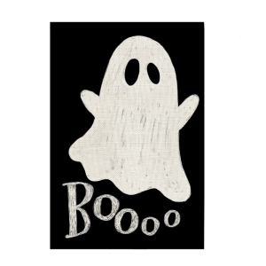 Halloween Ghost Garden Flag 12x18 Inch Double Sided Holiday Burlap Yard Flag for Outdoor Decoration