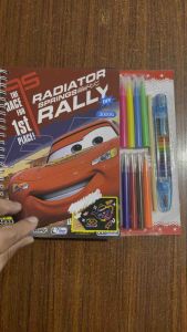 CARS scratch pad / coloring pad with colored pen and crayons