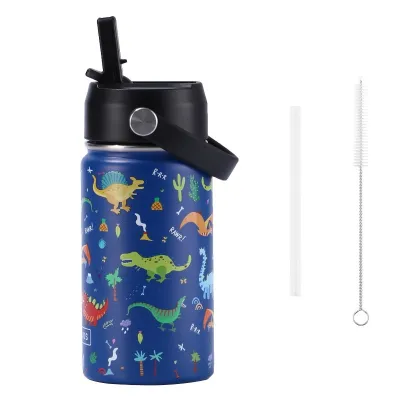Cartoon Kids Tumbler Kids Thermos Cup with Straw Stainless Steel Cute Water Bottle Botol Air Tahan Sejuk Portable Aquaflask Tumbler