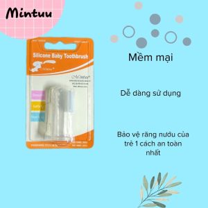 Sét rơ lưỡi silicon mềm cho bé sơ sinh | Bộ bàn chải silicon cao cấp cho trẻ em 6-18 tháng
