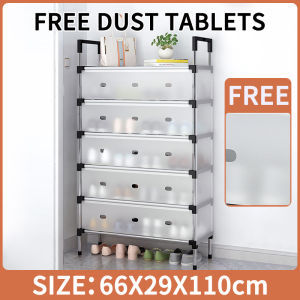 Shoe cabinet Dustproof shoe rack Multi-layer iron frame storage rack Multi-function foyer cabinet 3/4/5/6/7 layers