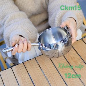 Quánh inox 12cm CHOCKMEN quánh inox cao cấp quánh nấu bột quánh cháo quánh nấu đồ ăn cho trẻ em
