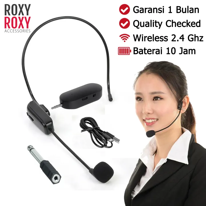 Microphone Wireless Bando Receiver Mic Wireless 2.4G untuk Zoom