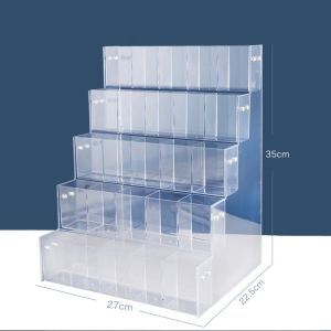 TRANQUIL Lớp 2/3/4/5/6 Hộp Đựng Bút đánh dấu Trong suốt Acrylic Hộp đựng cọ trang điểm Túi đựng đồ trang điểm Đa chức năng Kệ trưng bày văn phòng phẩm Cửa hàng văn phòng phẩm